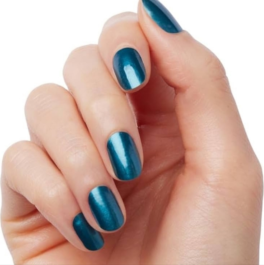 Color Street Samba Nights Teal Blue Shimer Nail Polish Strips